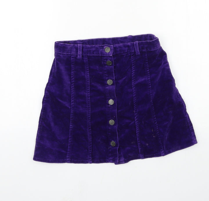 The Trader Jeans Company Girls Purple Velour A-Line Skirt Size 11 Years