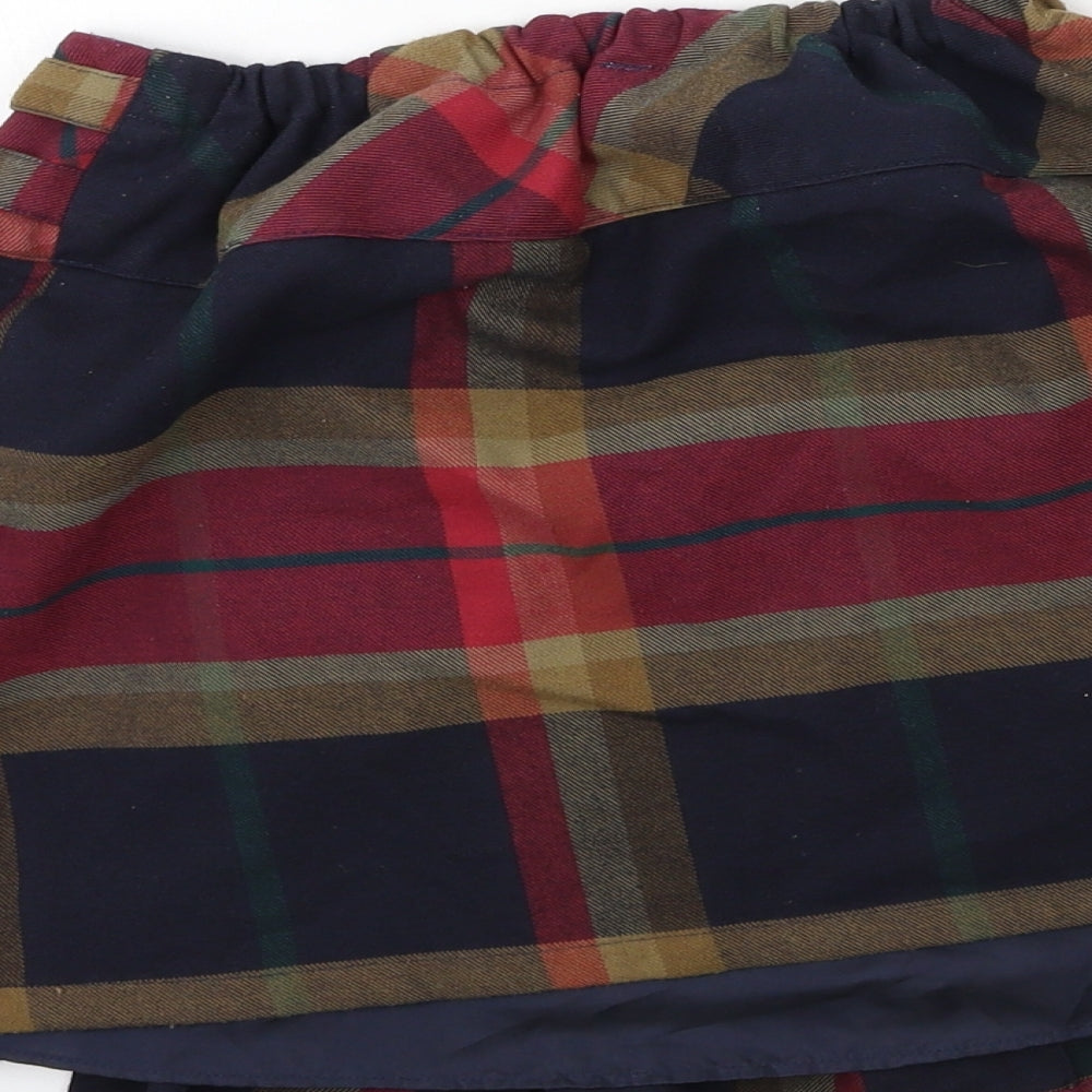 Marks and Spencer Girls Multicoloured Plaid  Wrap Skirt Size 11-12 Years