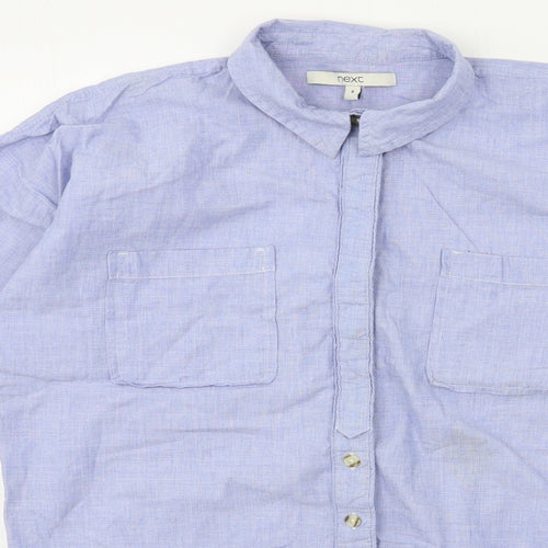 NEXT Womens Blue   Basic Button-Up Size 8