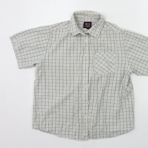 Cambridge Classics Mens Grey Plaid   Button-Up Size L