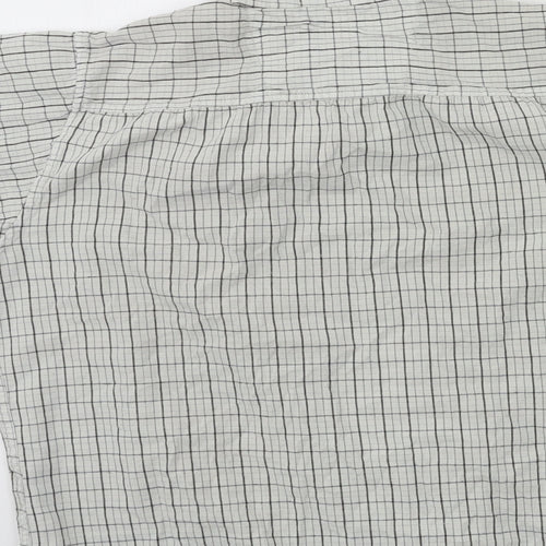Cambridge Classics Mens Grey Plaid   Button-Up Size L