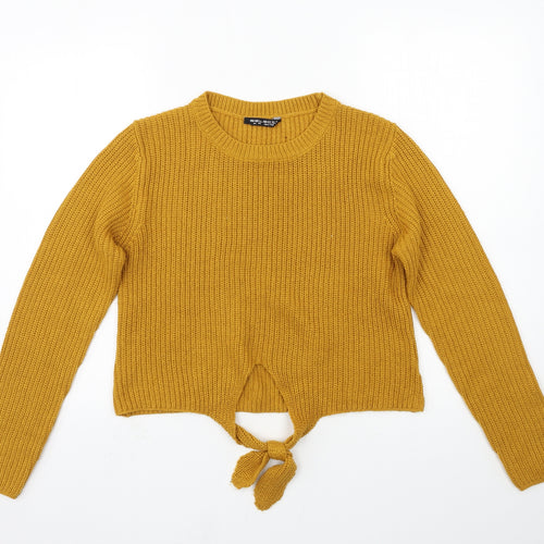 Select Womens Yellow  Knit Pullover Jumper Size 14