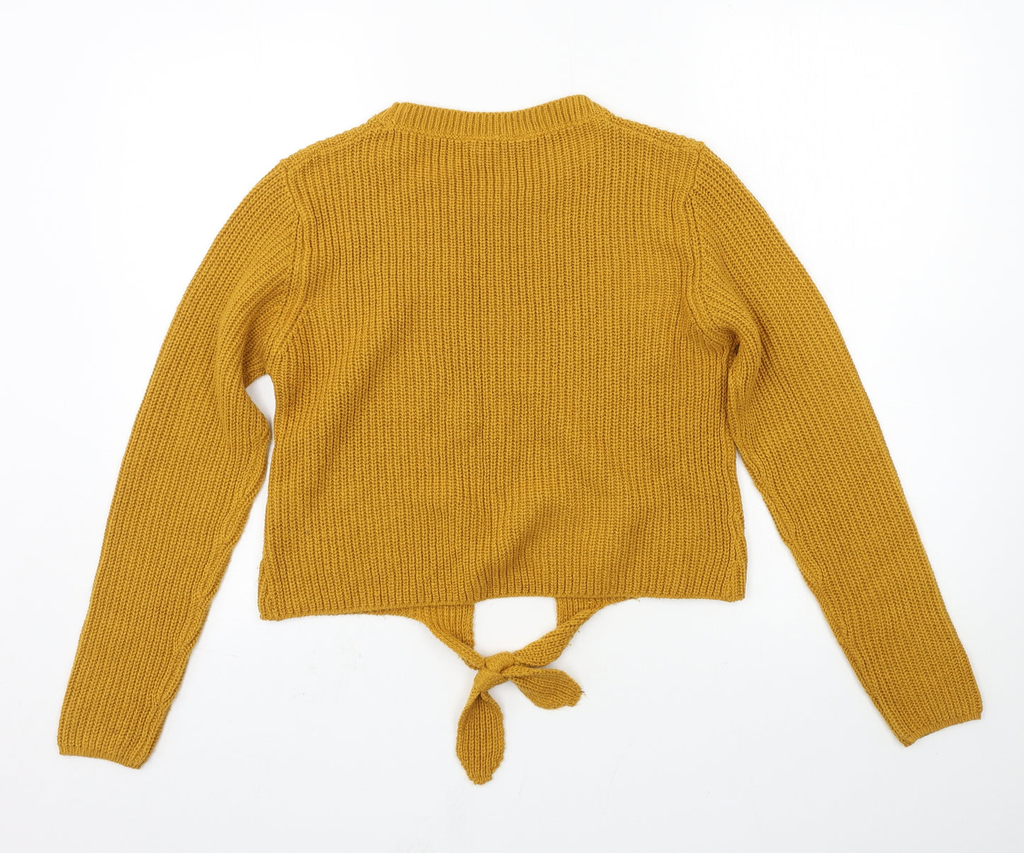Select Womens Yellow  Knit Pullover Jumper Size 14