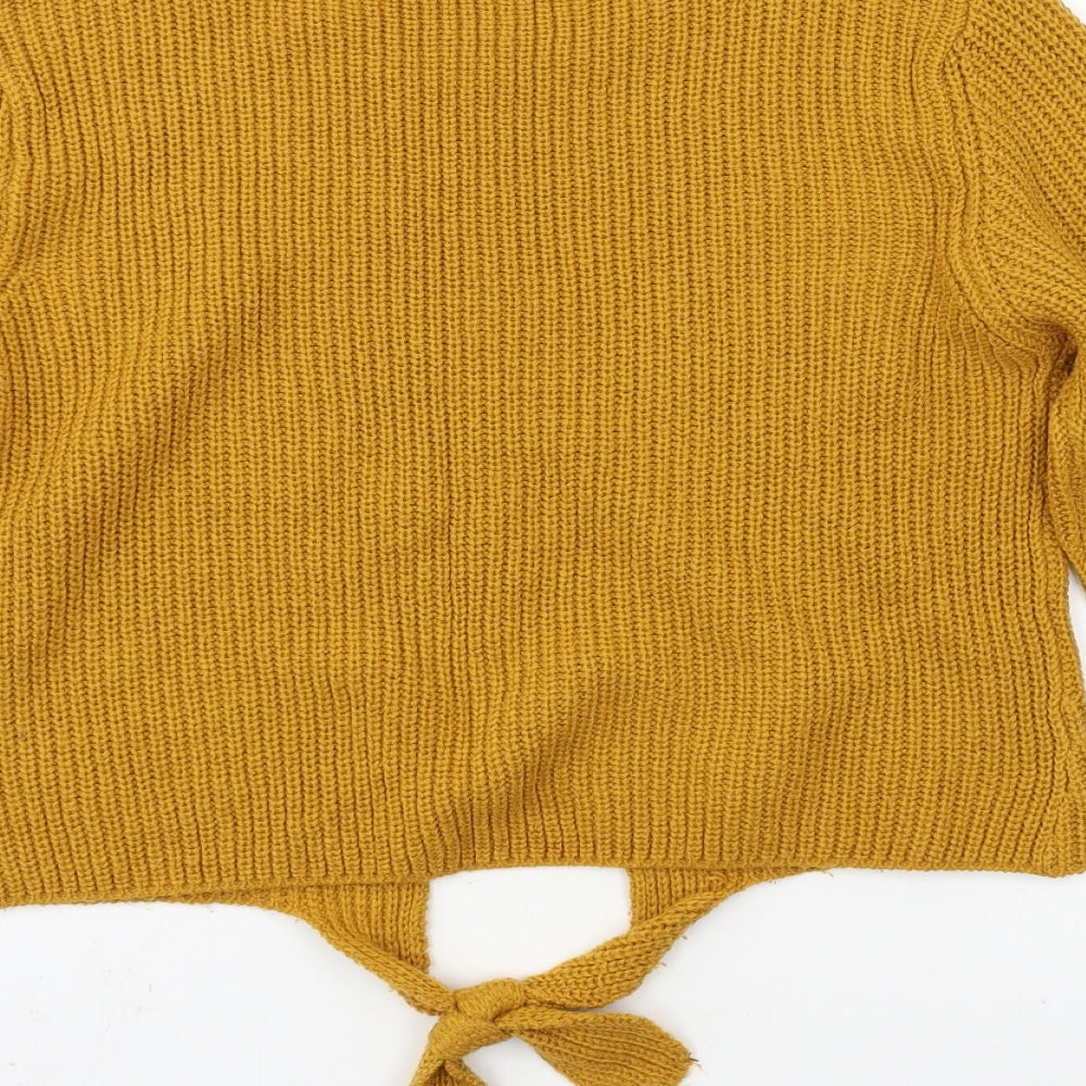 Select Womens Yellow  Knit Pullover Jumper Size 14