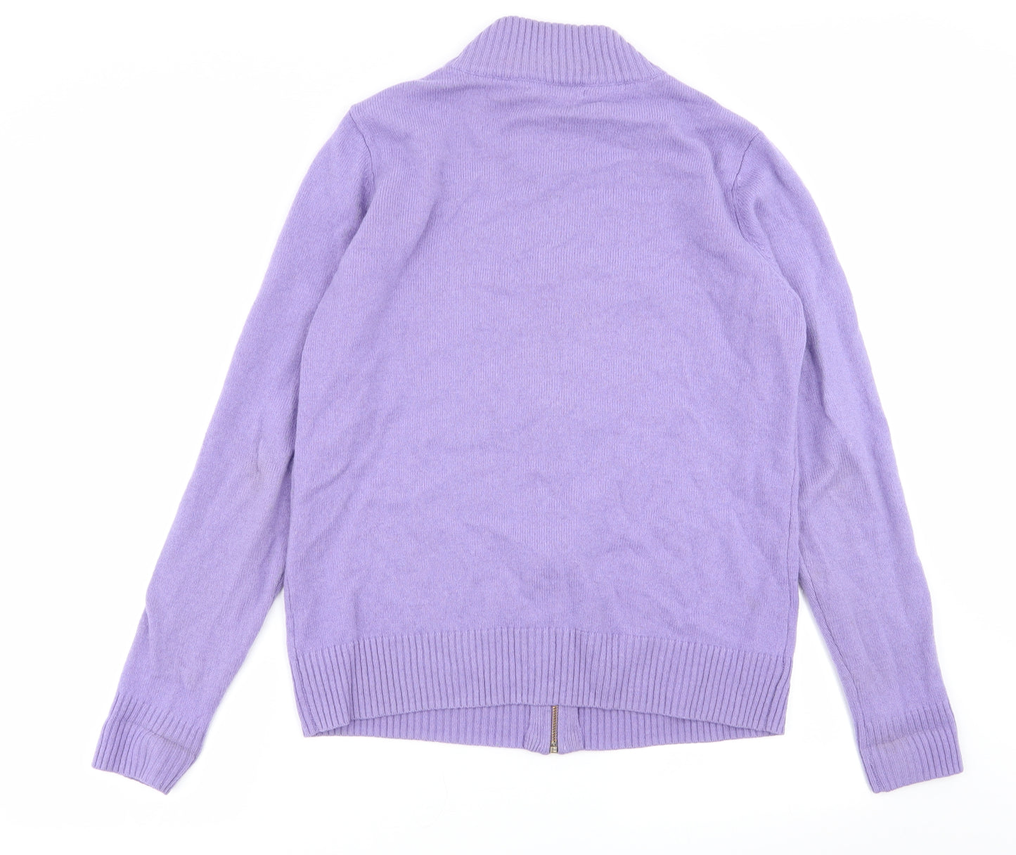 Woolovers Womens Purple   Full Zip Jumper Size L