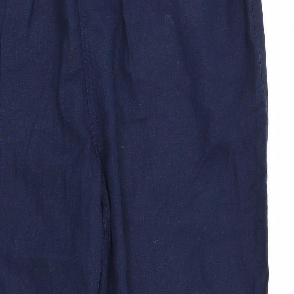 M&S Womens Blue   Trousers  Size 14 L27 in - Stretch waistband
