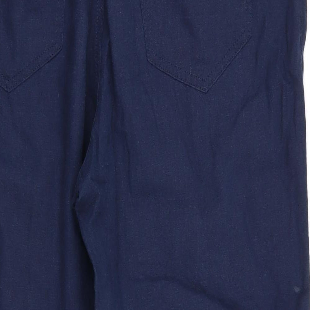 M&S Womens Blue   Trousers  Size 14 L27 in - Stretch waistband