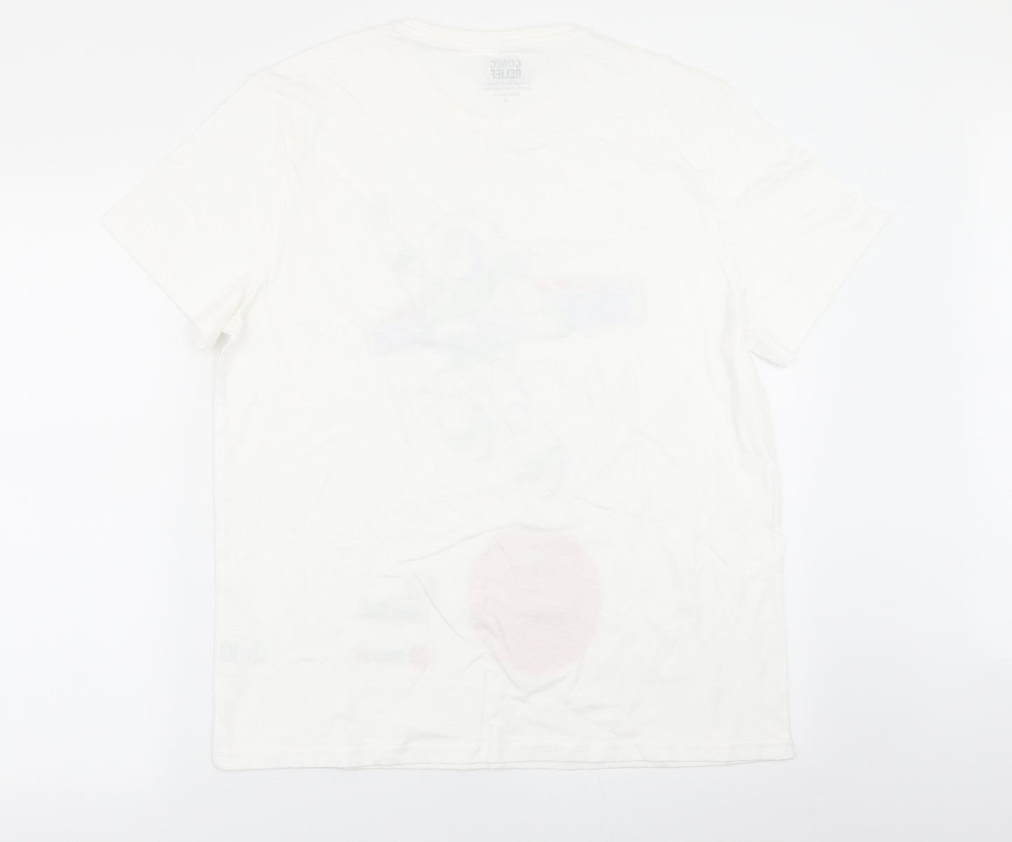 comic relief Mens White Geometric   T-Shirt Size M