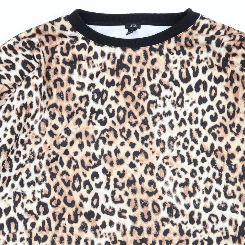 River Island Womens Multicoloured Animal Print  Jumper Dress  Size L