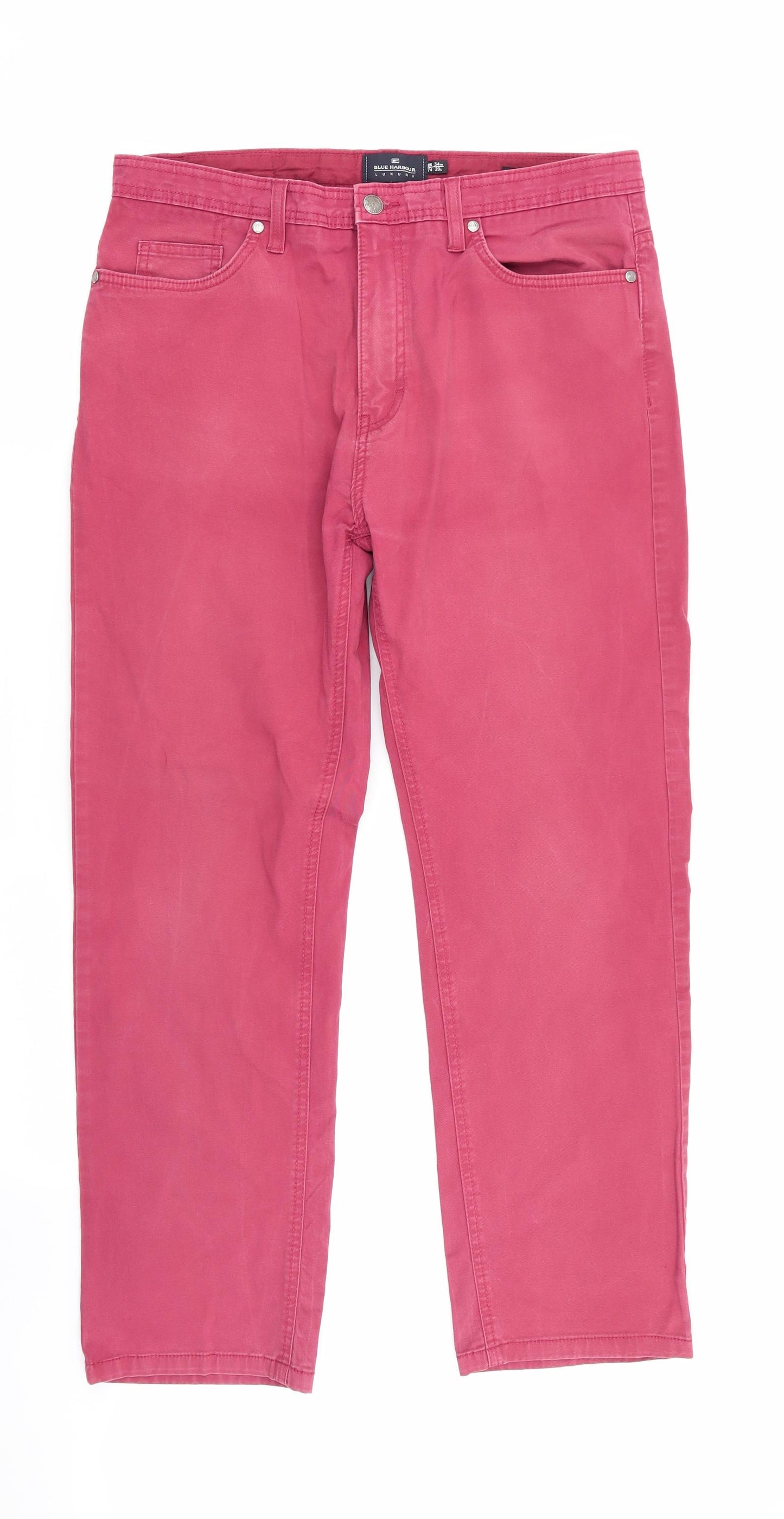 Blue Harbour Mens Red   Chino Trousers Size 34 in L29 in