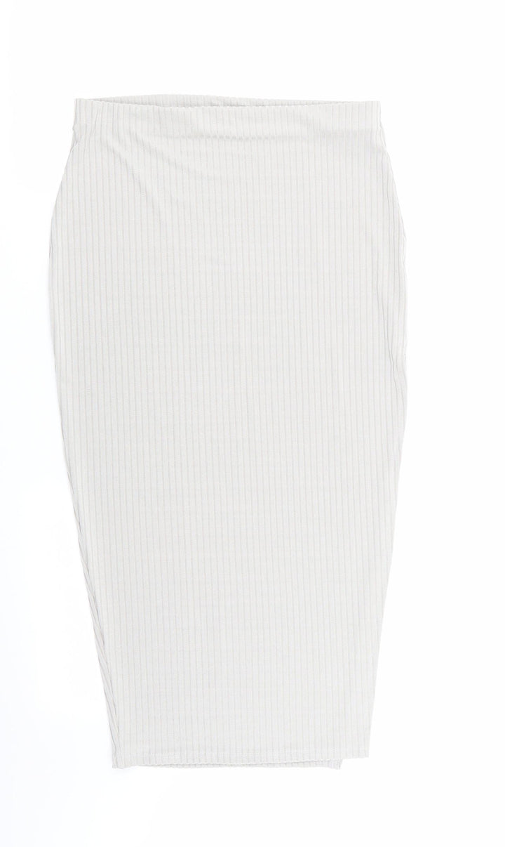 Boohoo Womens Grey Flare Skirt Size 10 - Stretch waistband
