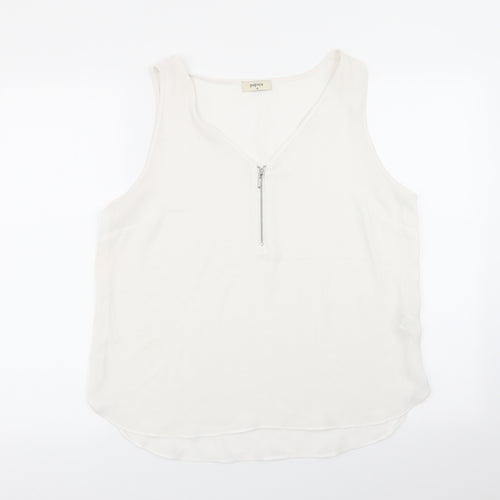 Papaya Womens White   Basic Blouse Size 14
