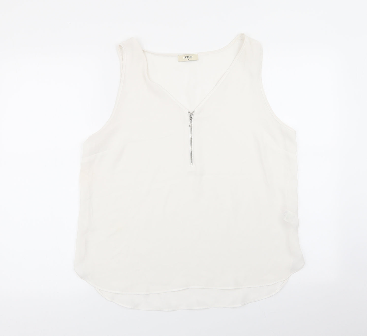 Papaya Womens White   Basic Blouse Size 14