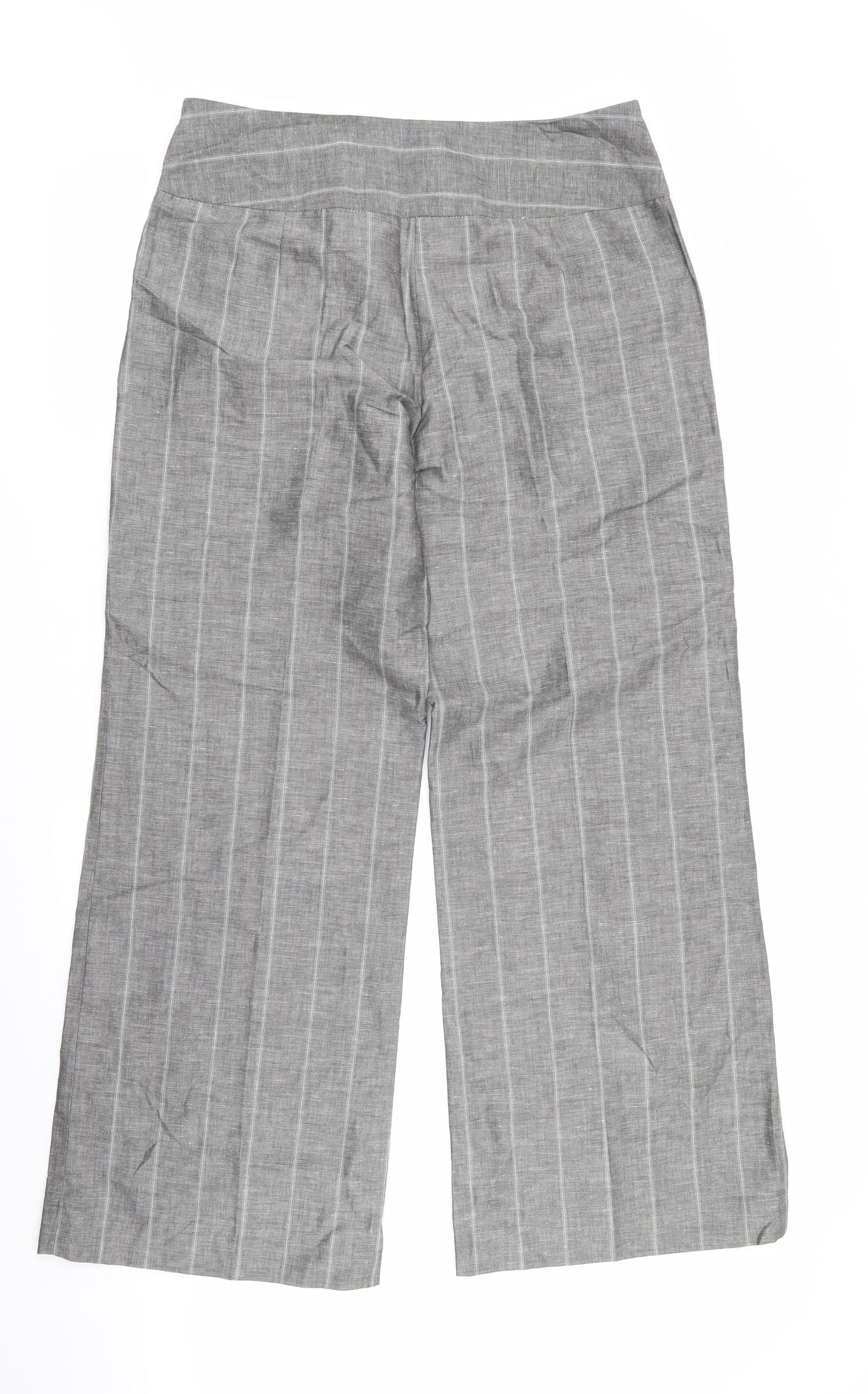 NEXT Womens Grey Striped  Trousers  Size 14 L31 in
