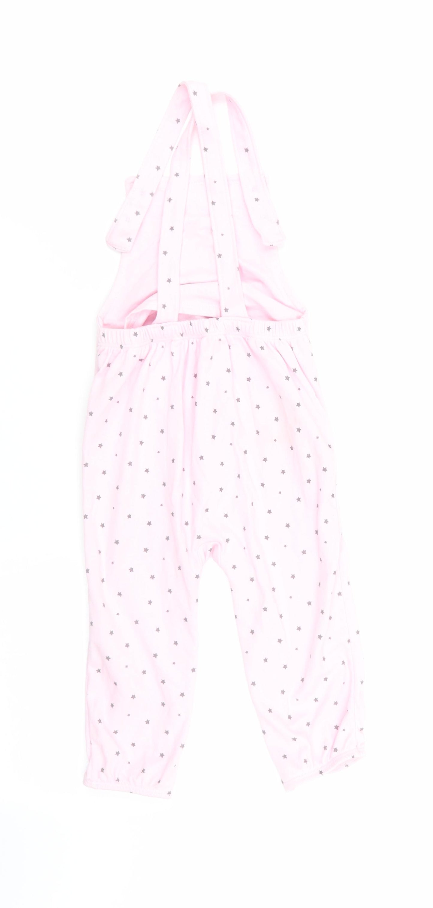 Matalan Girls Pink Geometric  Dungaree One-Piece Size 18-24 Months