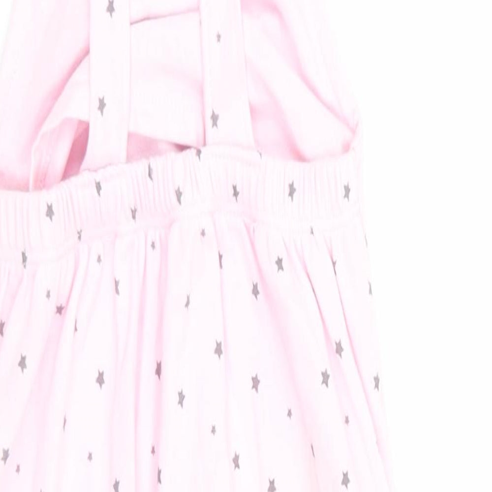 Matalan Girls Pink Geometric  Dungaree One-Piece Size 18-24 Months