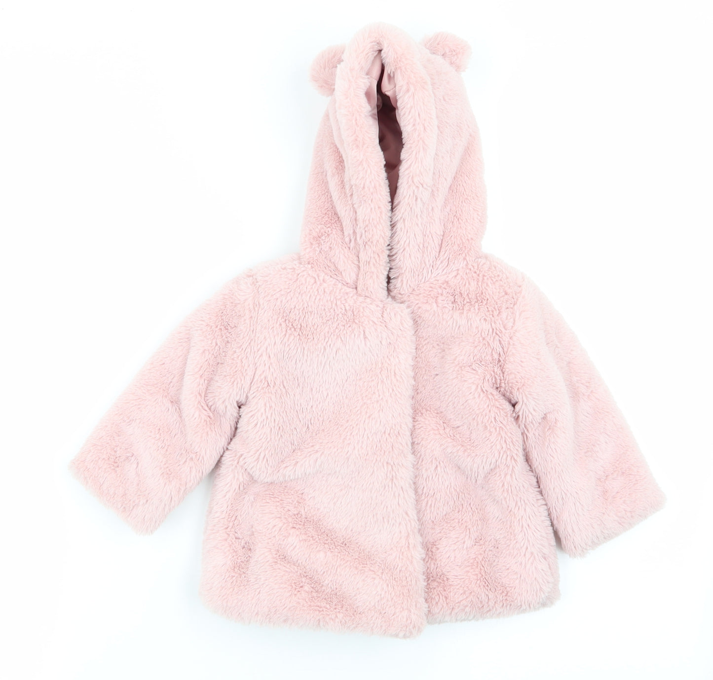 Asda George Girls Pink   Basic Coat Coat Size 6-9 Months