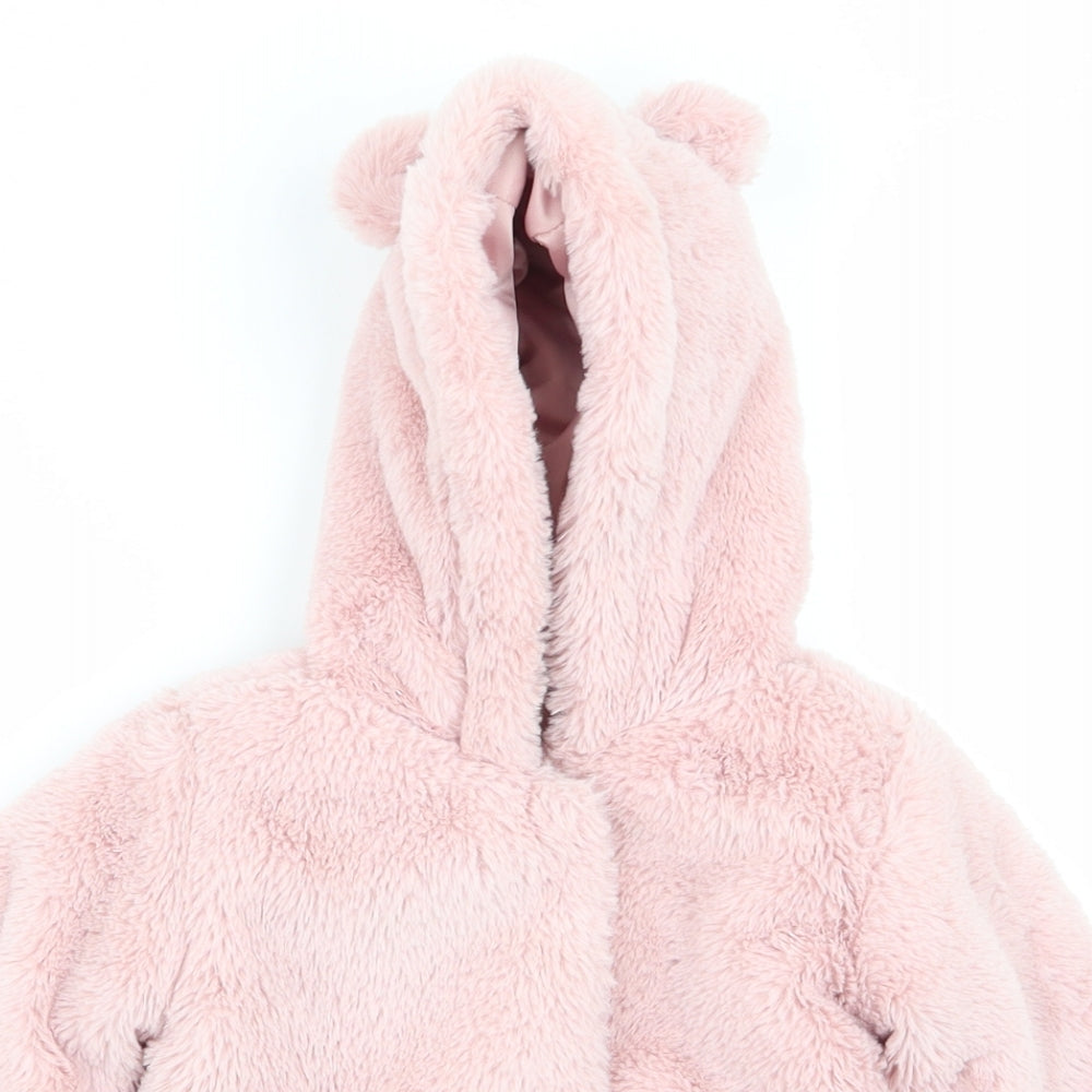 Asda George Girls Pink   Basic Coat Coat Size 6-9 Months