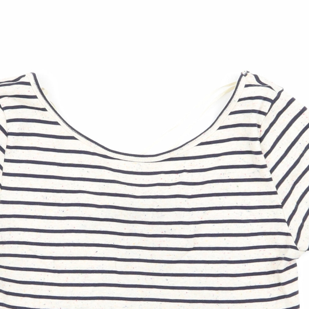 New Look Womens Multicoloured Striped  Basic T-Shirt Size 10