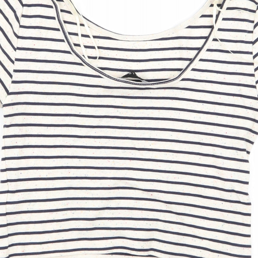 New Look Womens Multicoloured Striped  Basic T-Shirt Size 10