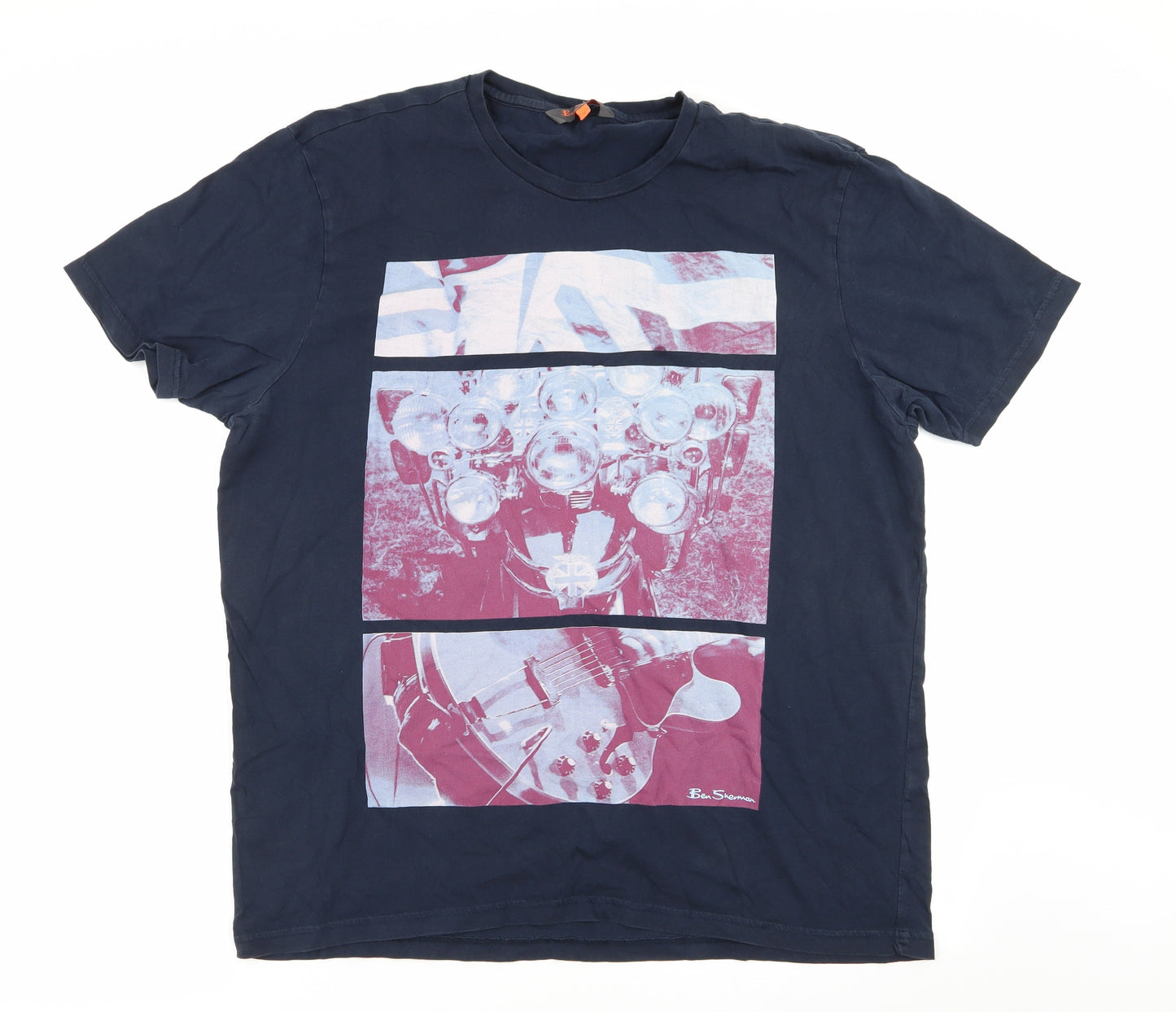 Ben Sherman Mens Blue    T-Shirt Size XL