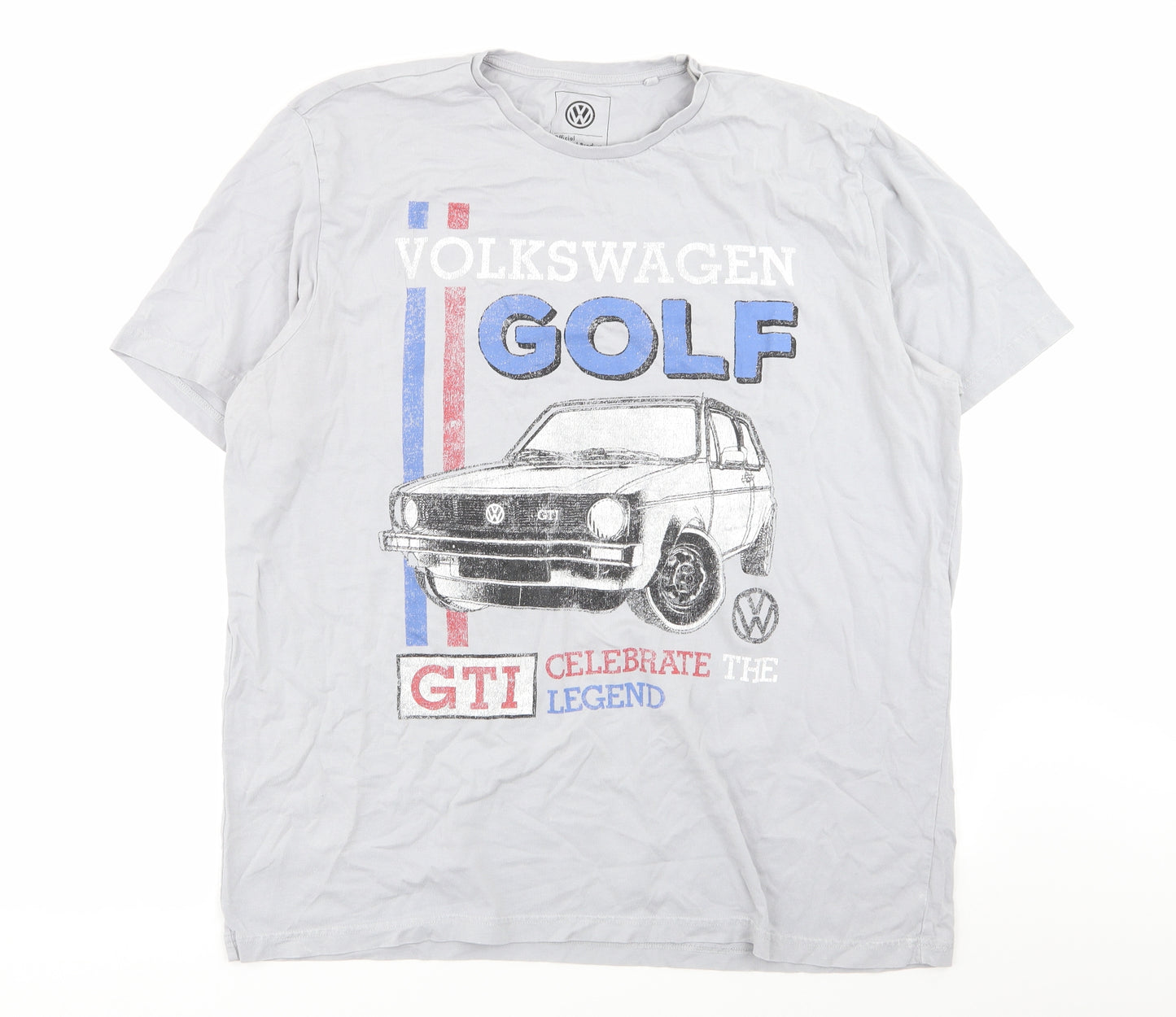 Volkswagen Mens Grey Geometric   T-Shirt Size 2XL