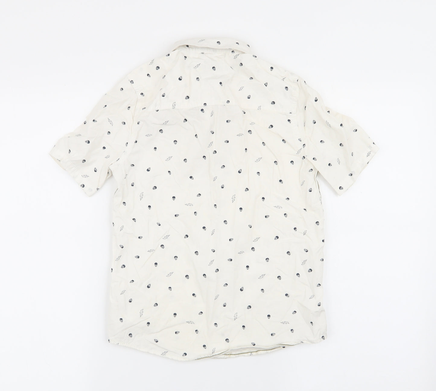 F&F Boys White Geometric  Basic Button-Up Size 8-9 Years