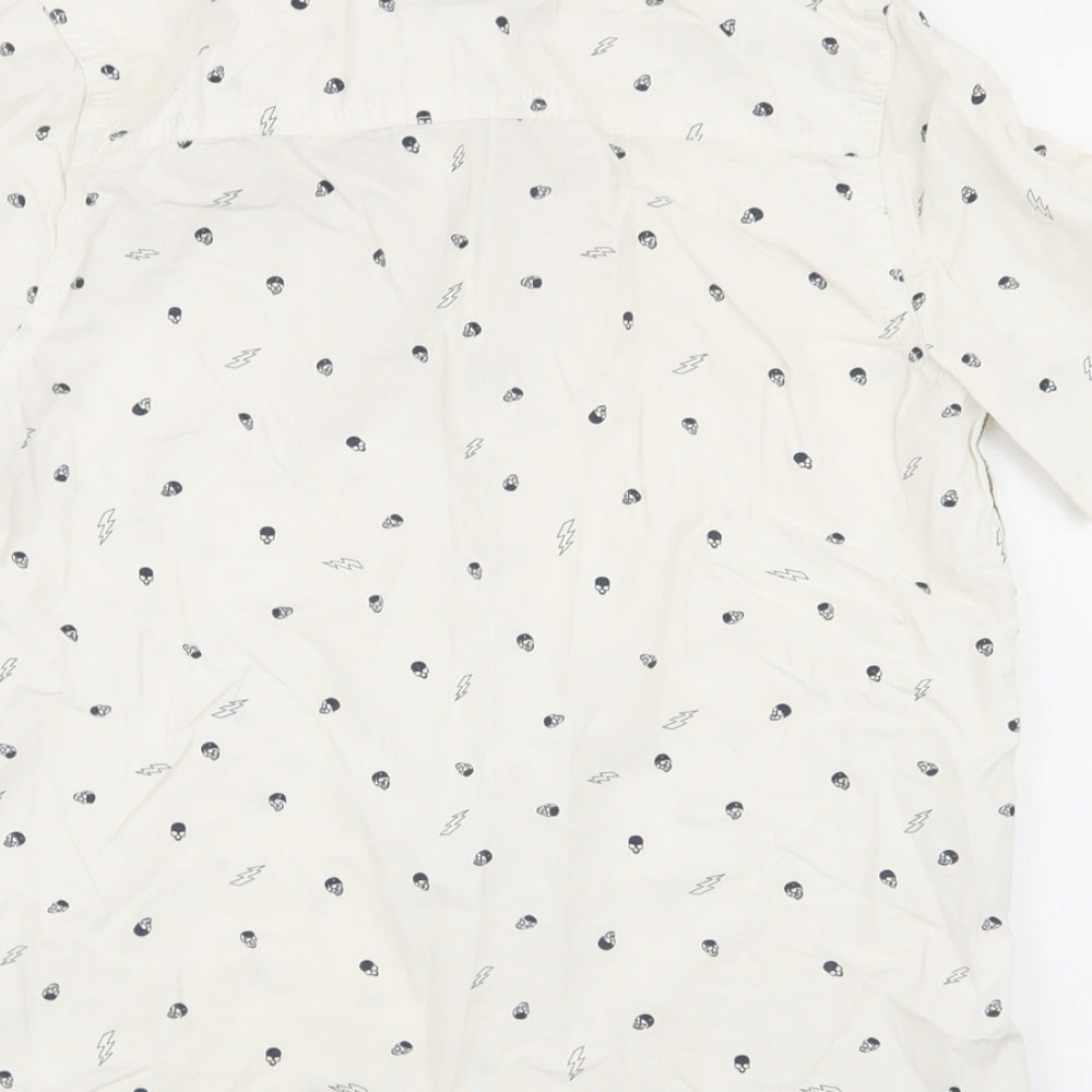 F&F Boys White Geometric  Basic Button-Up Size 8-9 Years