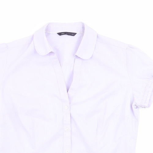 M&S Womens Purple   Basic Button-Up Size 10
