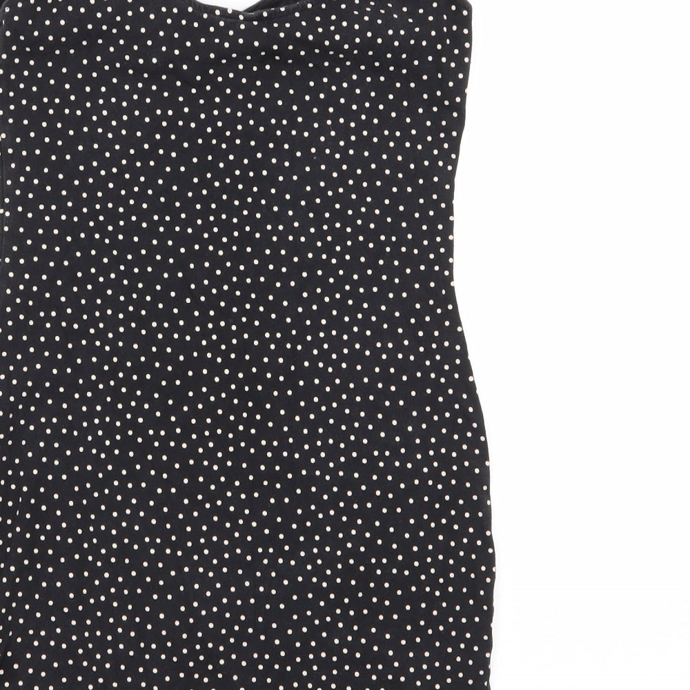 H&M Womens Black Polka Dot  Basic Blouse Size 14