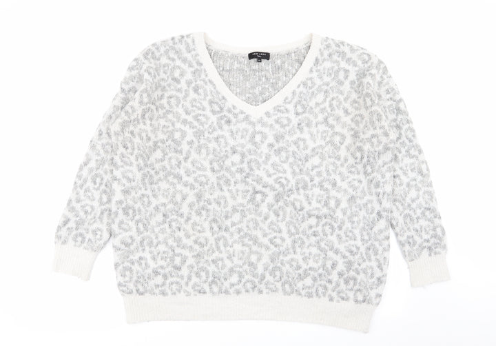 New Look Womens Multicoloured Animal Print  Pullover Jumper Size 12