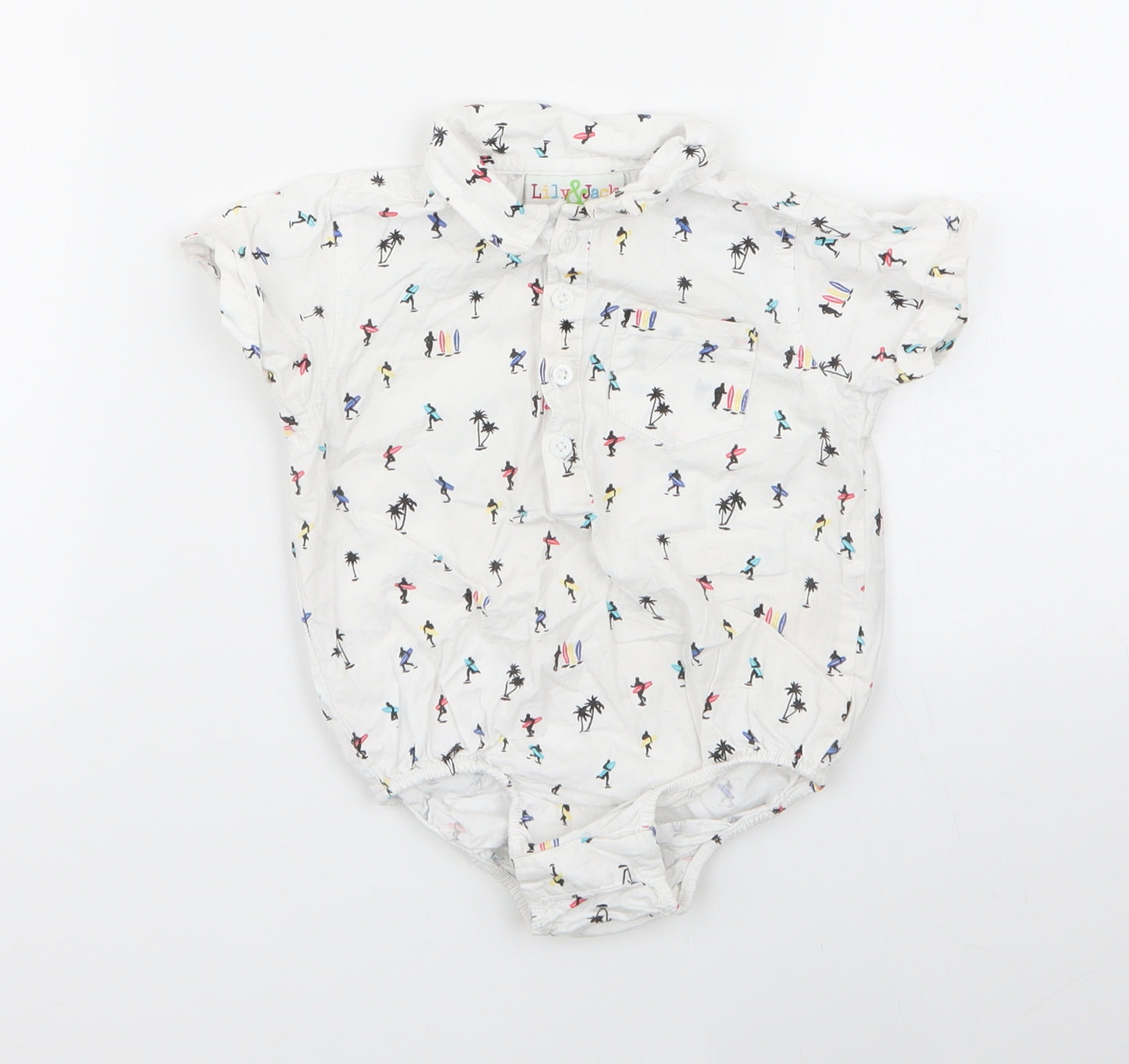 Jack & Lily Baby Multicoloured Geometric  Babygrow One-Piece Size 12-18 Months
