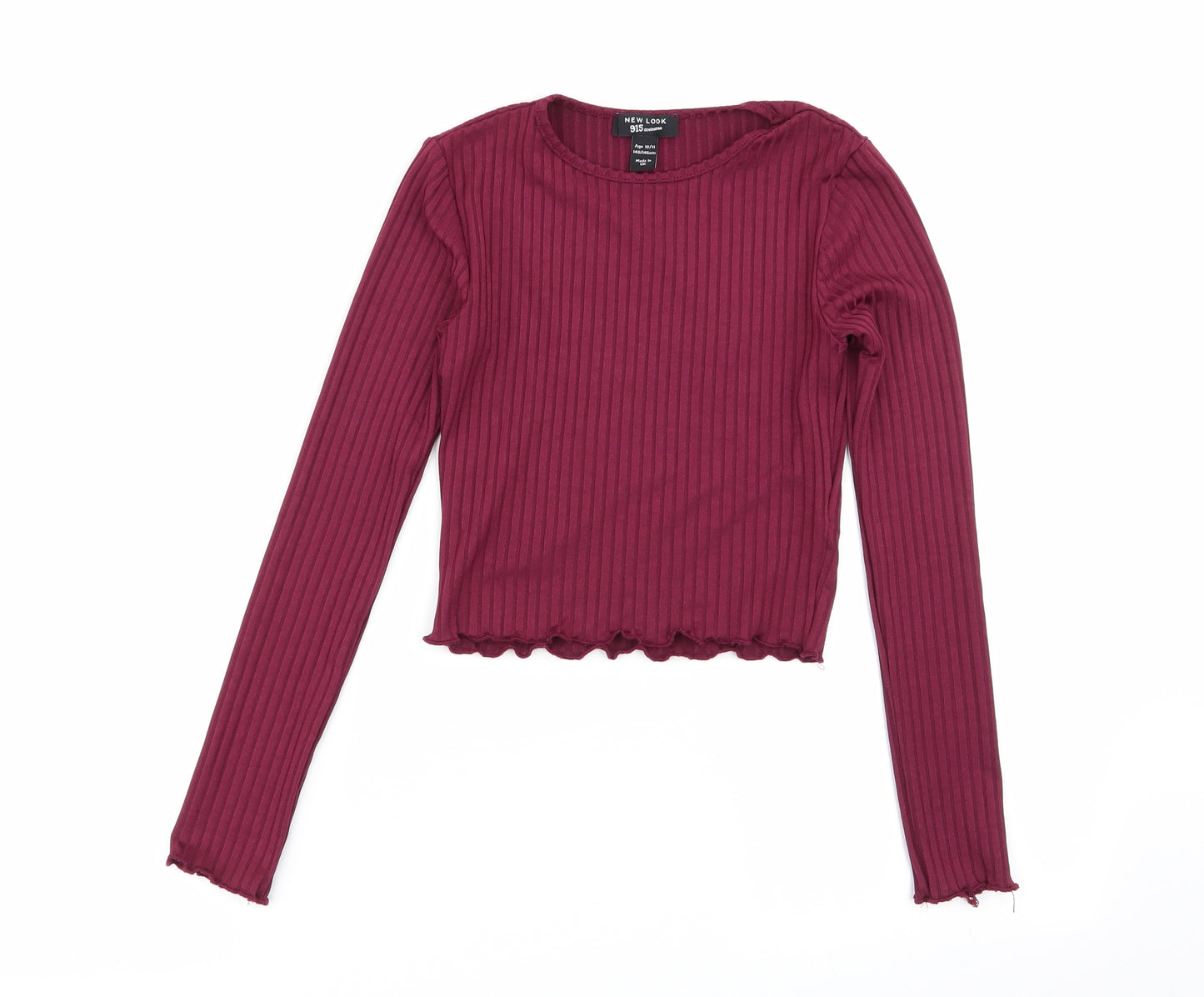 New Look Girls Purple Striped  Basic T-Shirt Size 10-11 Years