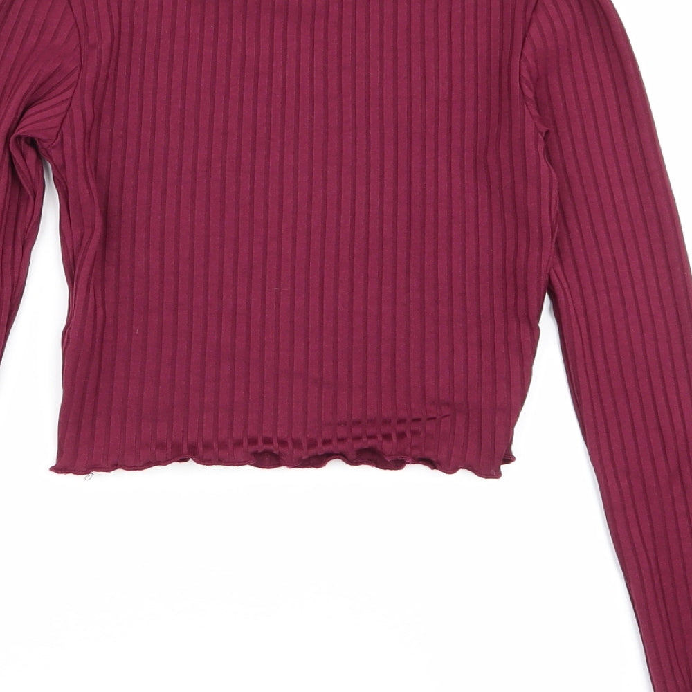 New Look Girls Purple Striped  Basic T-Shirt Size 10-11 Years