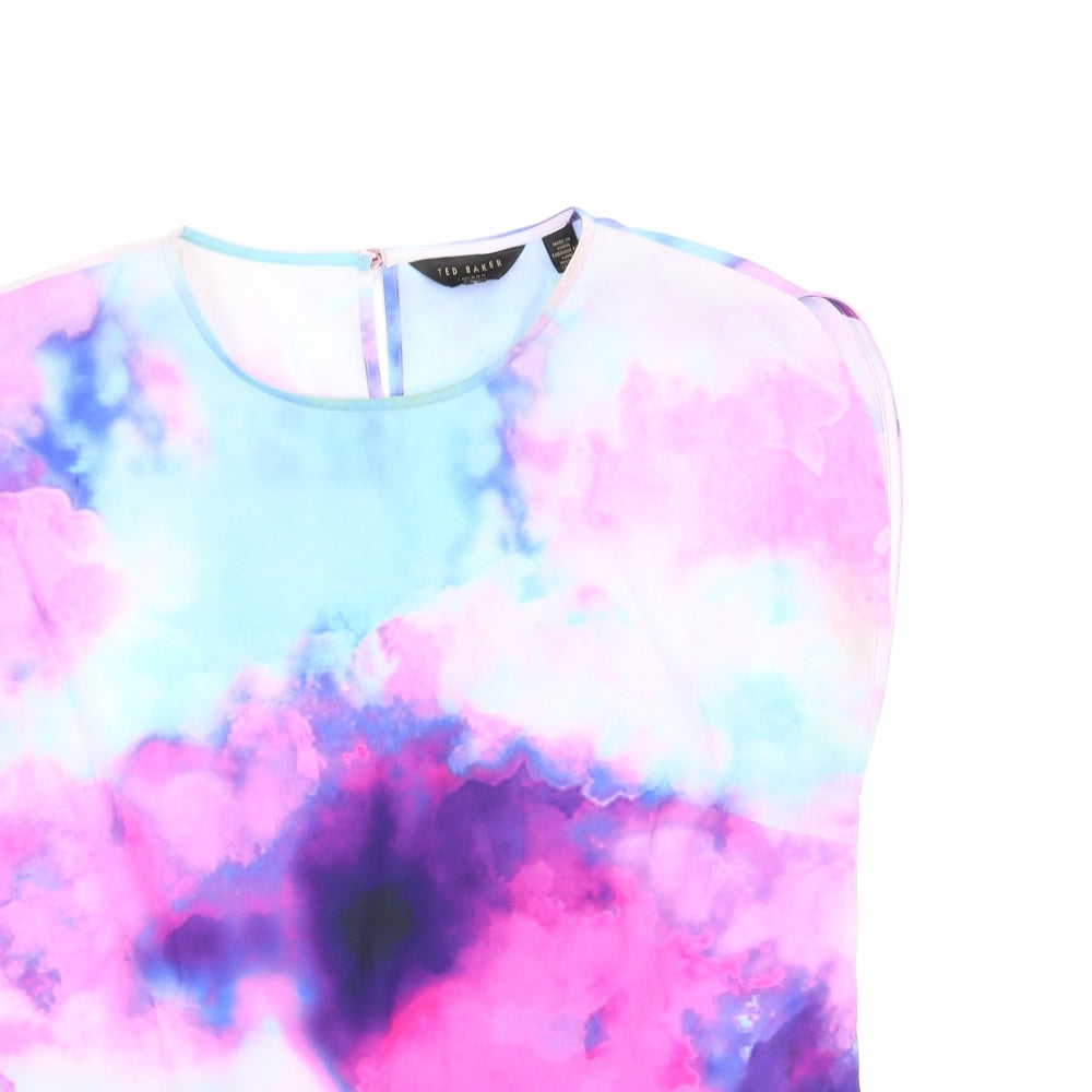 Ted Baker Womens Multicoloured Geometric  Basic Blouse Size S