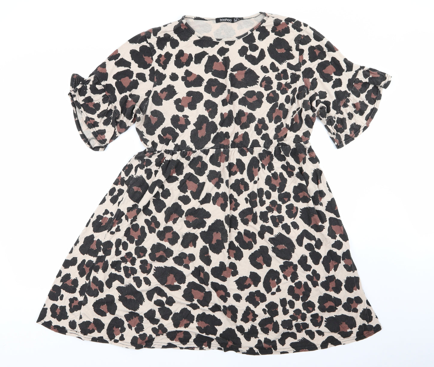 Boohoo Womens Multicoloured Animal Print  Fit & Flare  Size 18