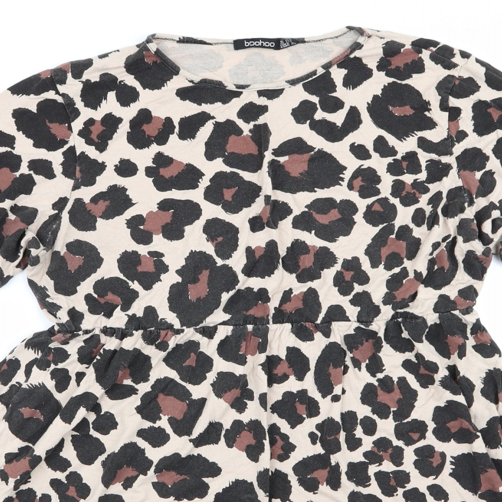 Boohoo Womens Multicoloured Animal Print  Fit & Flare  Size 18