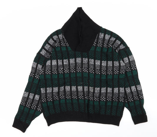 Front view of BHS women’s multicoloured check jumper, size UK 16