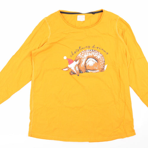 NEXT Womens Yellow Solid  Top Pyjama Top Size 2XL