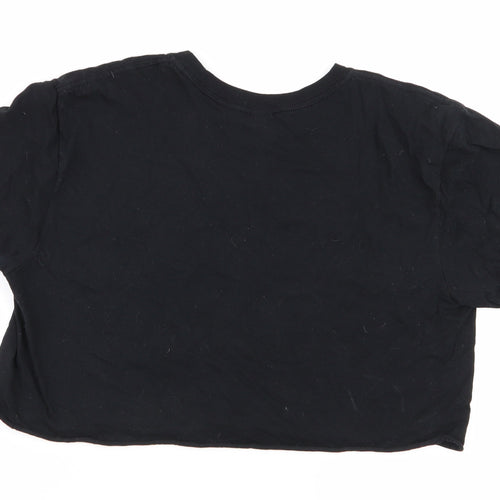 Gildan Womens Black   Basic T-Shirt Size L  - crop
