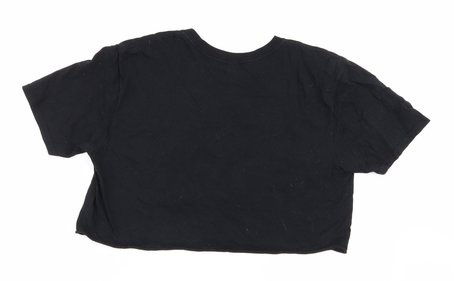 Gildan Womens Black   Basic T-Shirt Size L  - crop