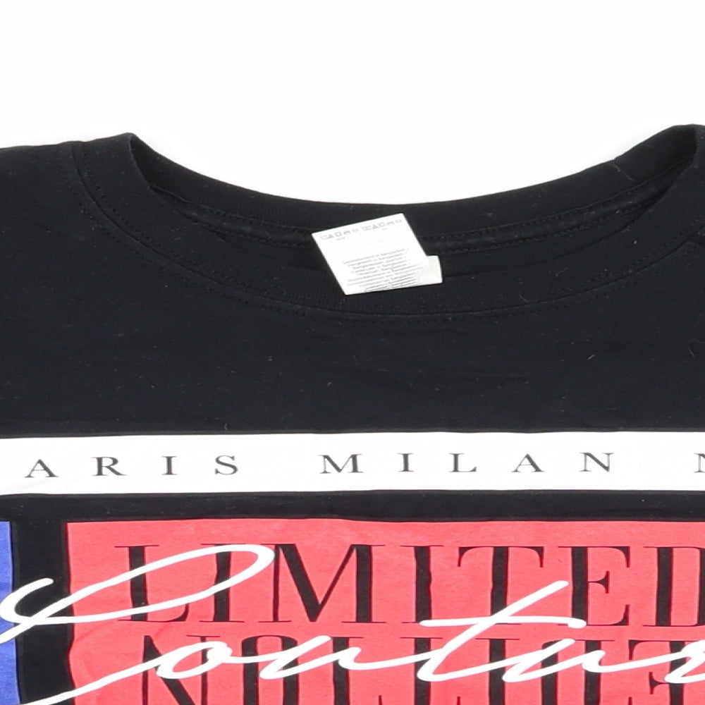 Gildan Womens Black   Basic T-Shirt Size L  - crop