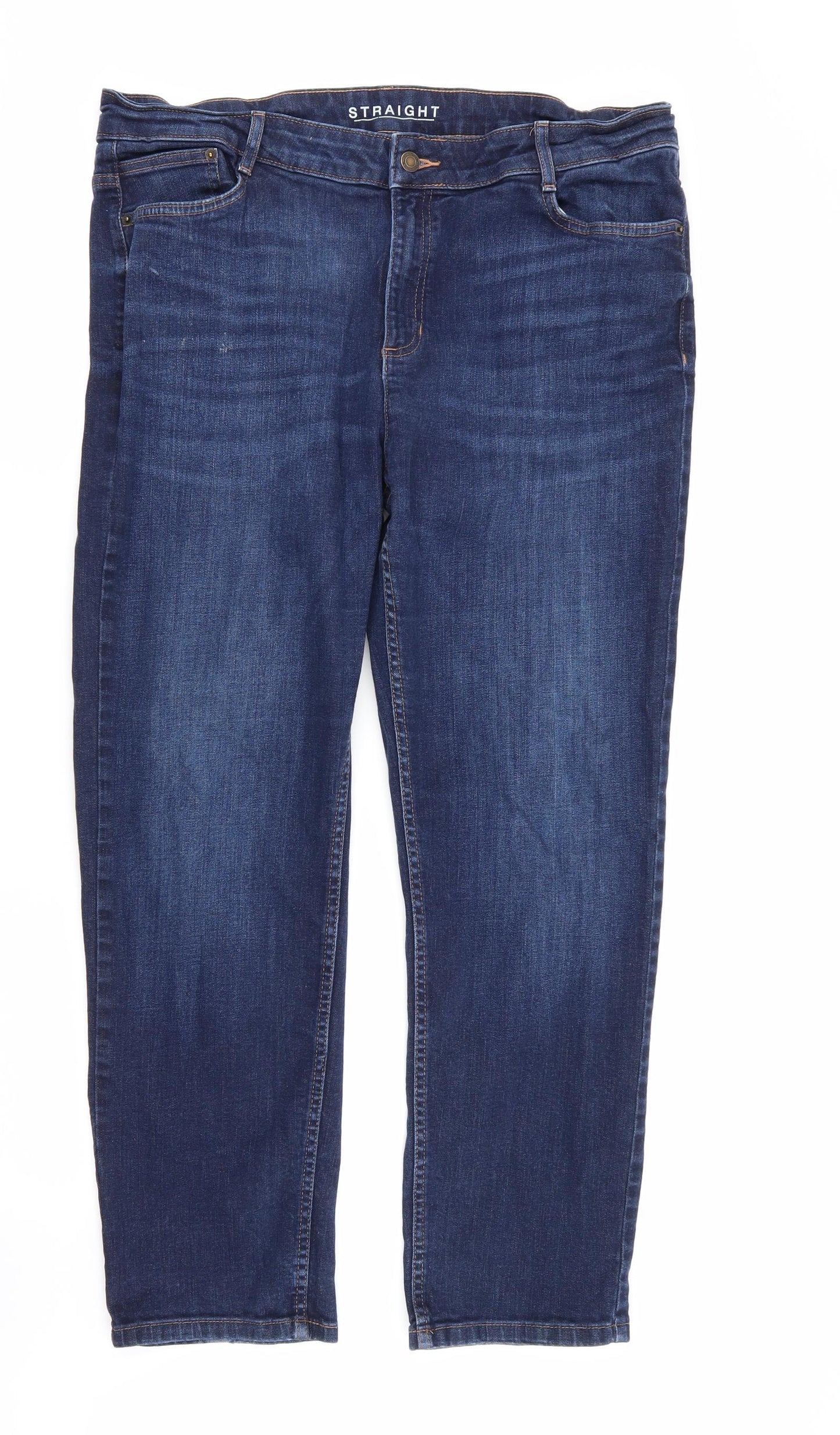 M&S Womens Blue   Straight Jeans Size 36 in L30 in