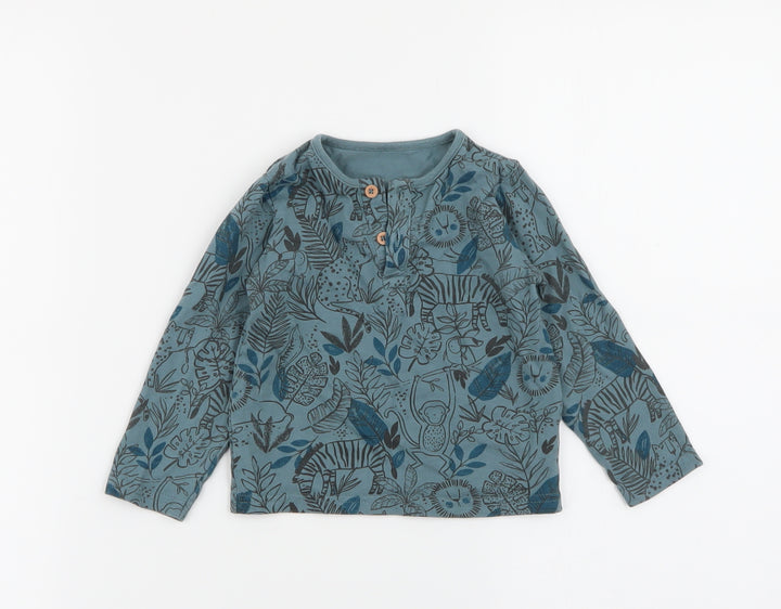 TU Girls Green Floral Basic T-Shirt Size 9-12 Months