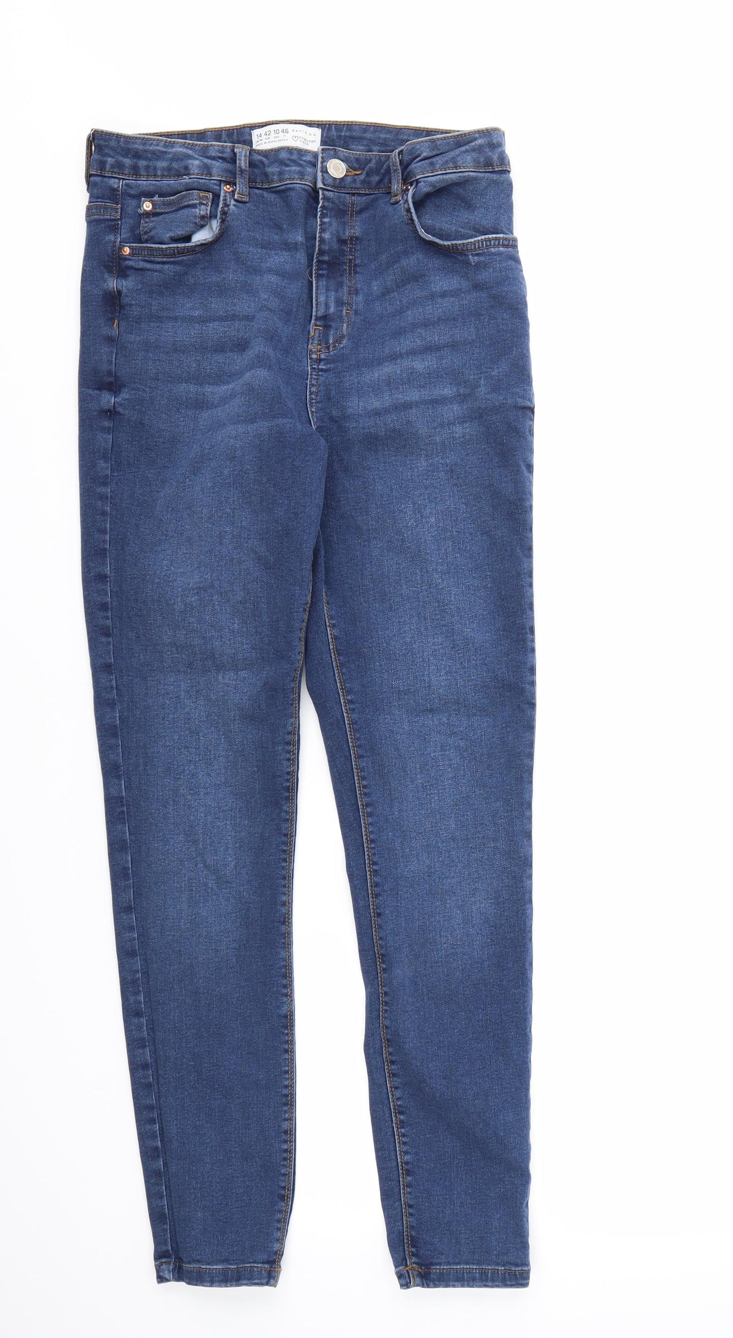 DENIM & CO  Womens Blue   Skinny Jeans Size 14 L28 in