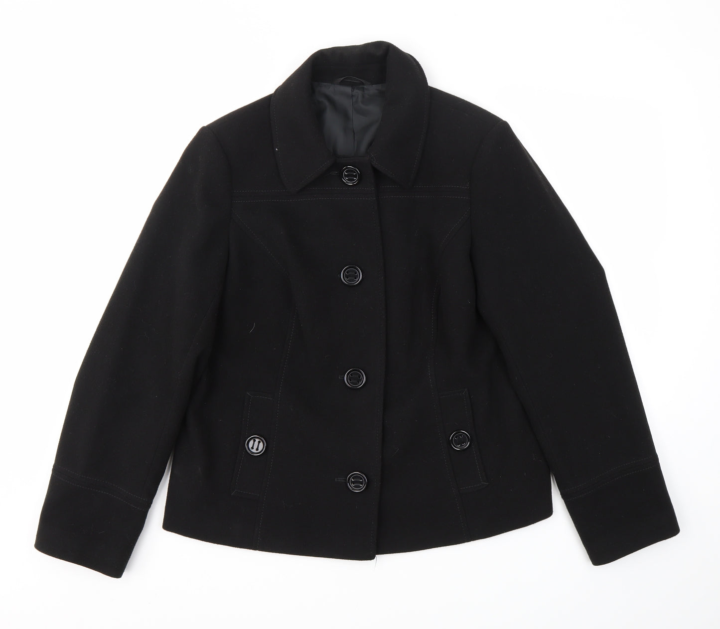 M&S Womens Black   Jacket Coat Size 16