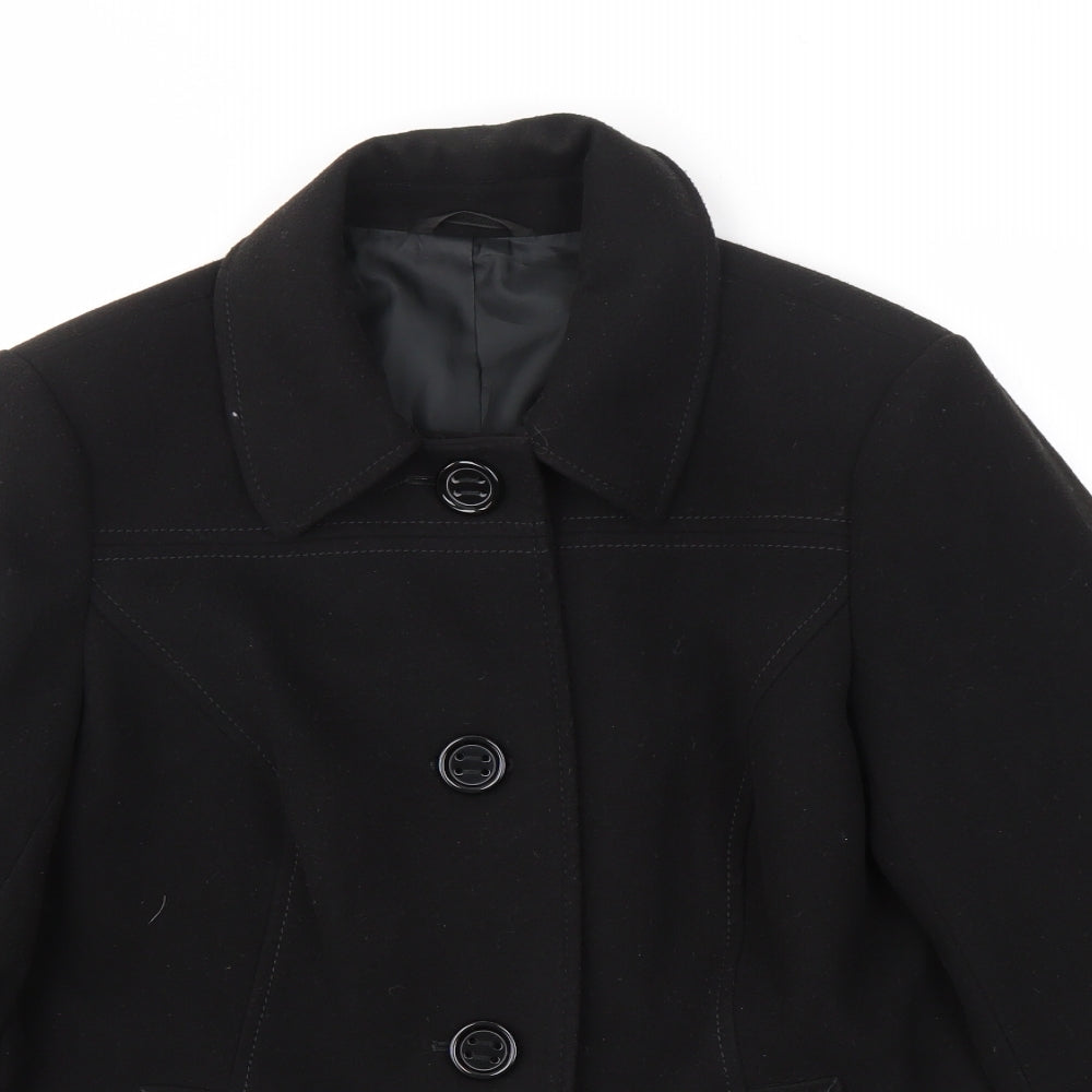 M&S Womens Black   Jacket Coat Size 16