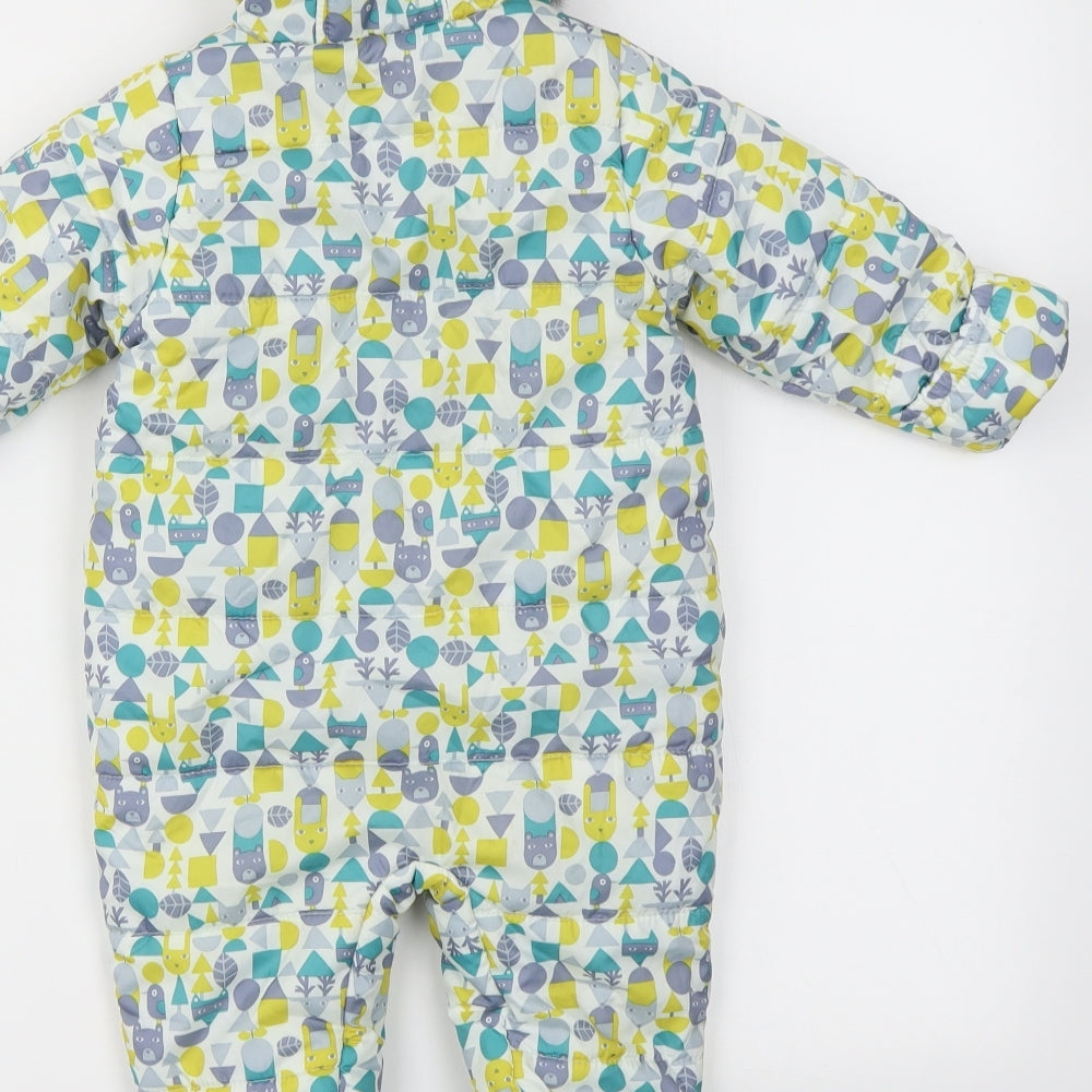 M&S Baby Multicoloured Geometric  Basic Coat Coat Size 6-9 Months