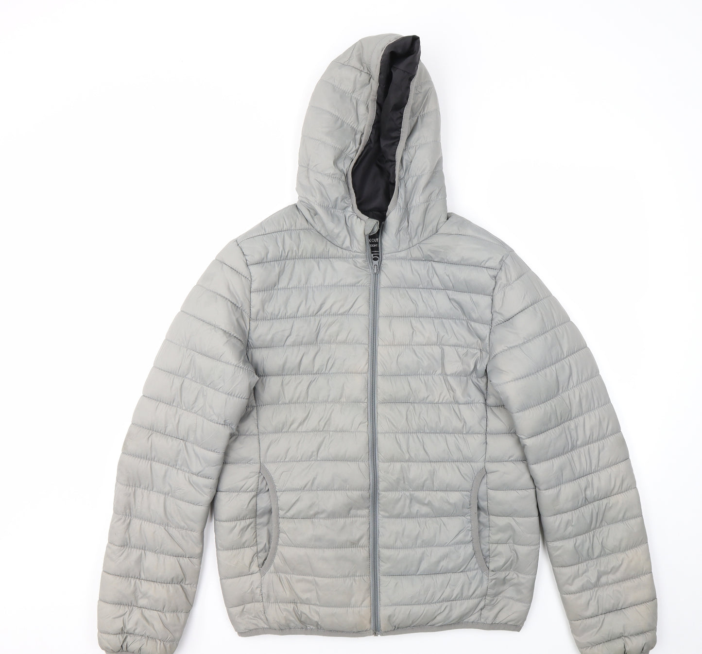 Cedar Wood State Mens Grey Houndstooth  Jacket Coat Size S