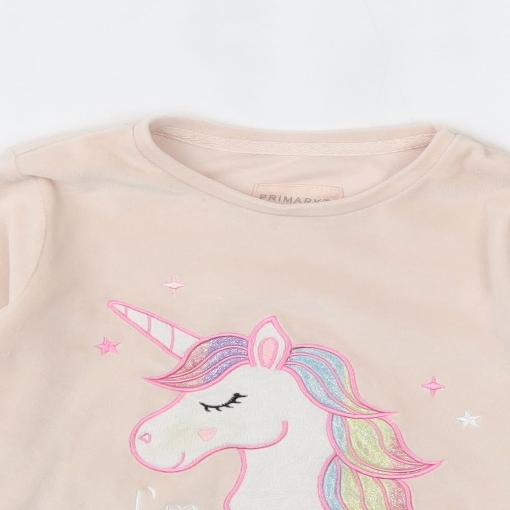 PRIMARK  Girls Pink Animal Print  Pullover Sweatshirt Size 5-6 Years